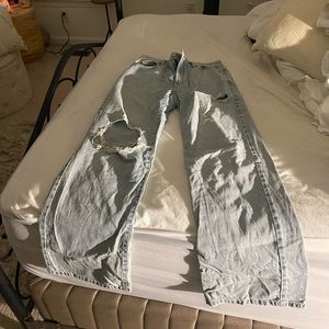 Distressed, Wide Leg Jean From Garage